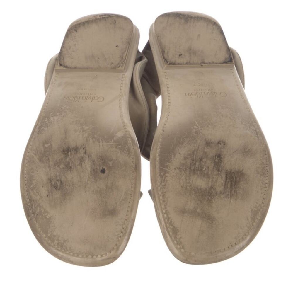 Calvin Klein Collection Womens Beige Crisscross Elastic Flat Sandals Italy - Picture 8 of 9